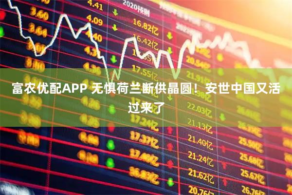 富农优配APP 无惧荷兰断供晶圆！安世中国又活过来了